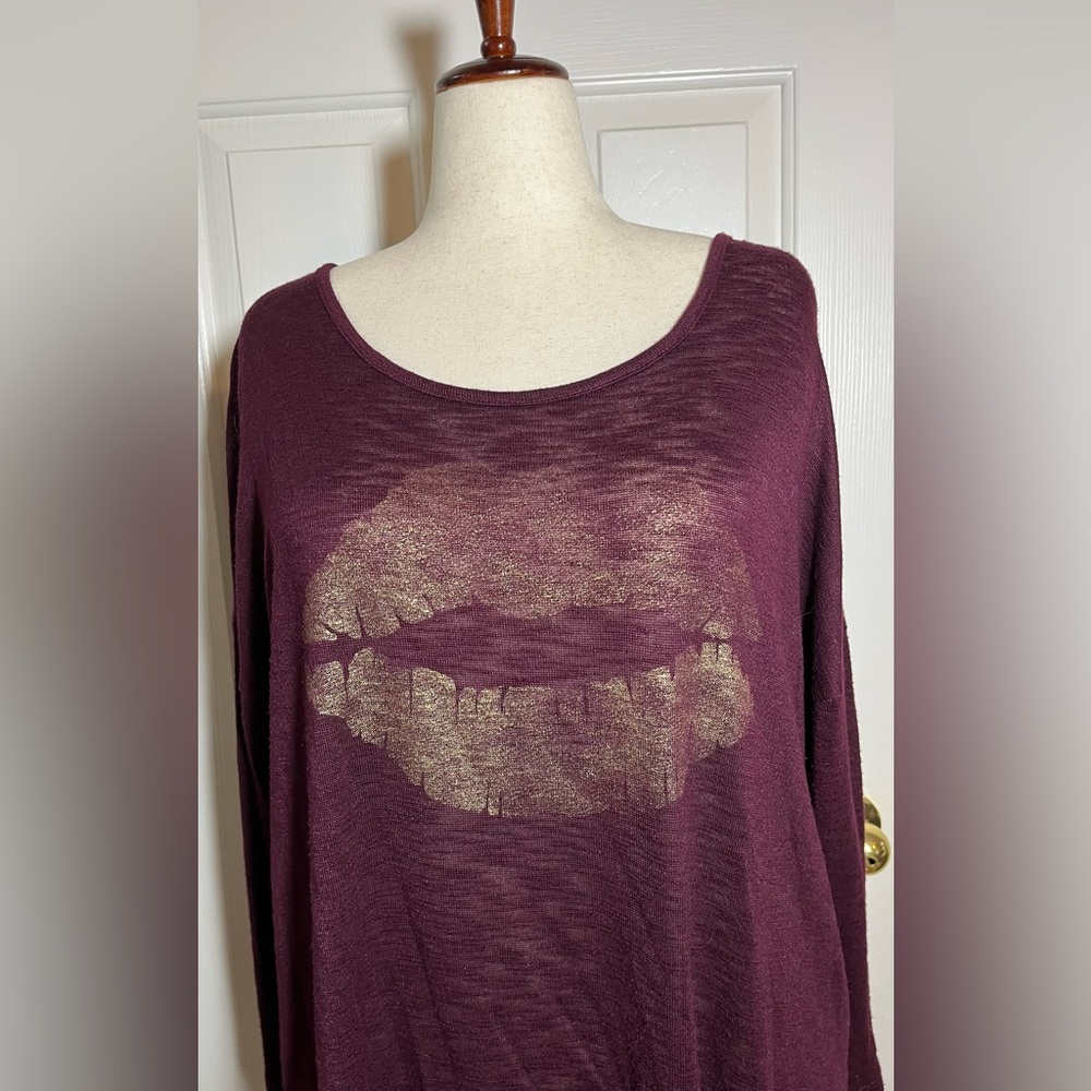 Lane Bryant Women’s Deep Burgundy Top - Picture 2 of 6